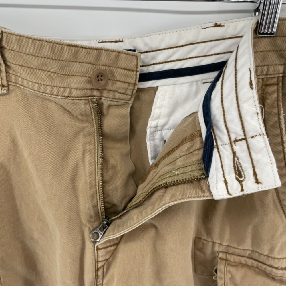 Polo Ralph Lauren Chino Cargo Shorts Men Sz 34 Khaki 100% Cotton Preppy Grunge - Picture 2 of 10